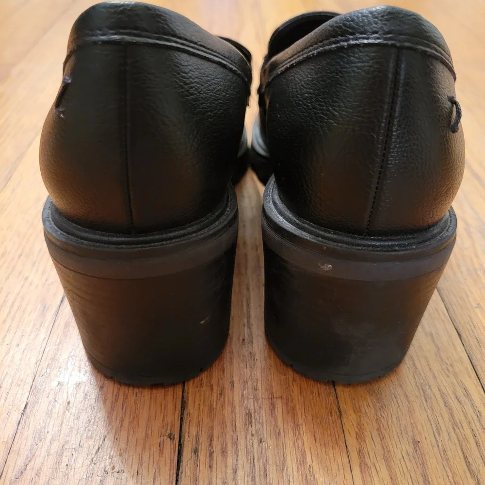 Zodiac‎ 8 Loafers Black Lug Sole Chunky Block Heel Horsebit GEMMA Retro Academia